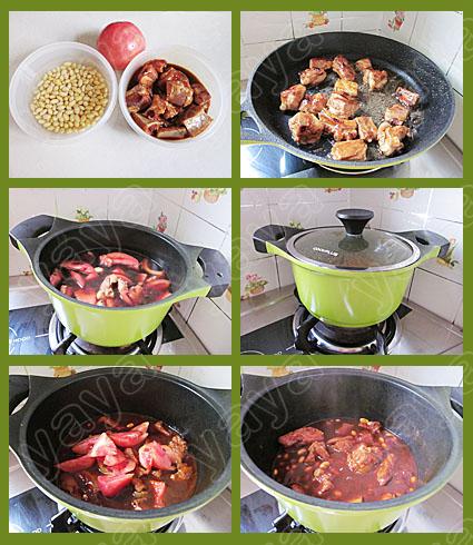 番茄黄豆焖排骨的做法