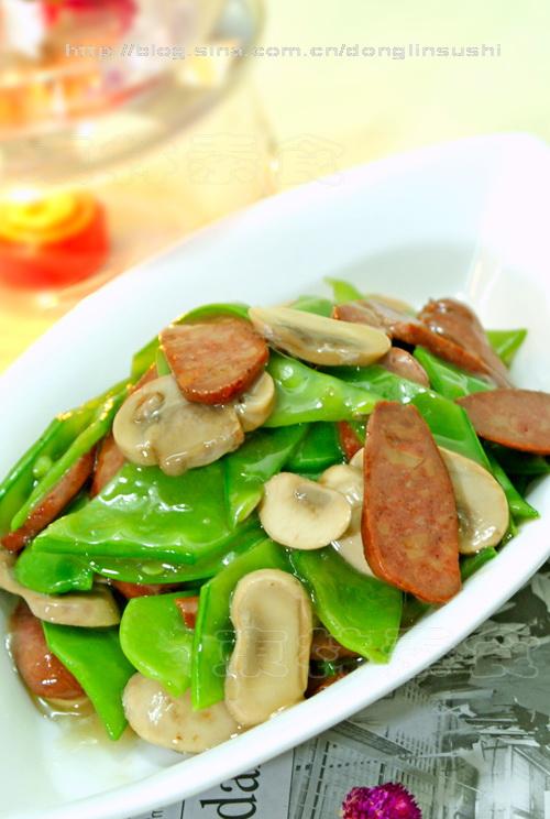 荷兰豆炒素腊肠的做法