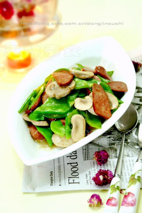 荷兰豆炒素腊肠的做法