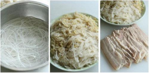 五花肉酸菜炖粉条的做法