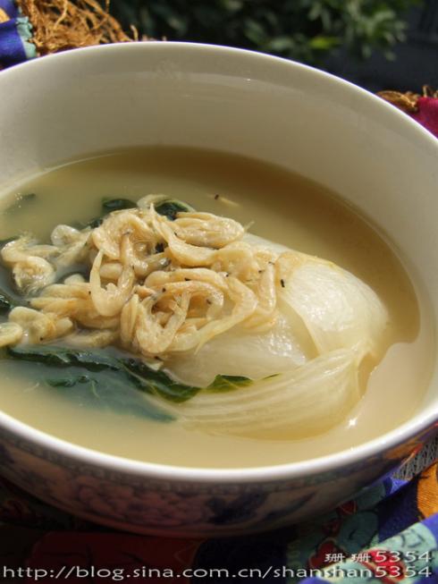 虾皮炖小白菜的做法