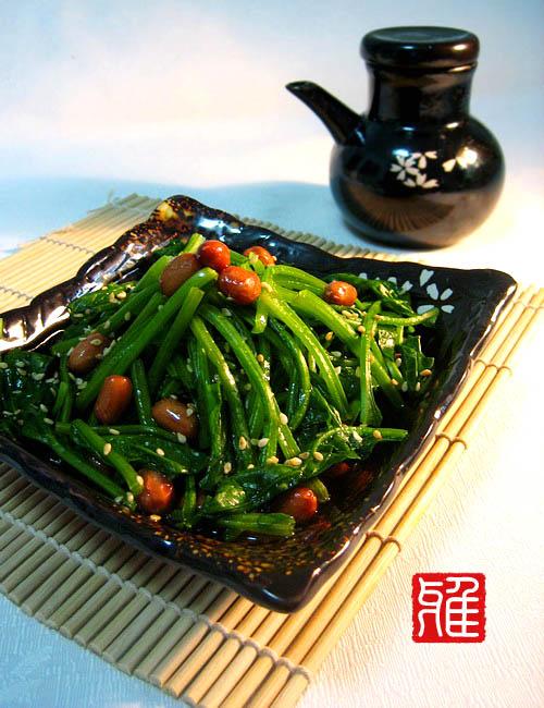 花生米菠菜的做法