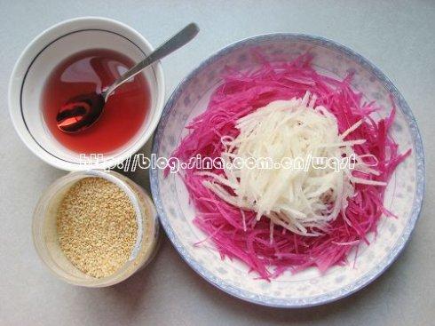 甜梨双丝的做法