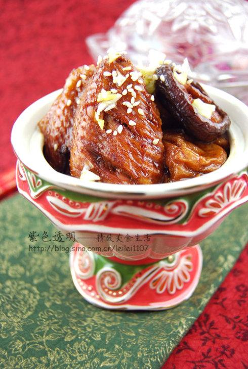 玫瑰腐乳鸡翅烧啤酒香菇面筋的做法