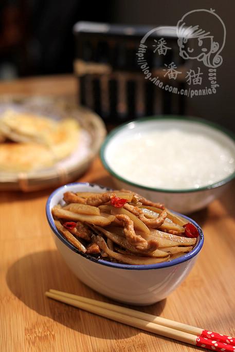 芥菜皮炒肉丝的做法