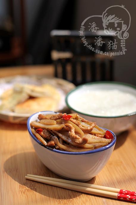 芥菜皮炒肉丝的做法