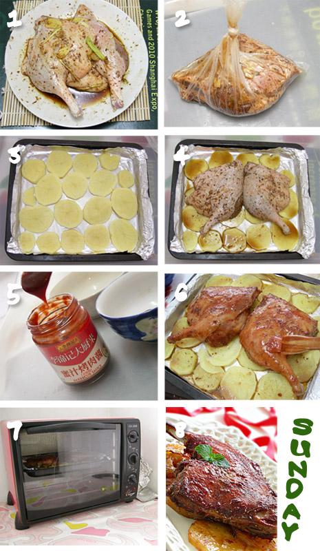 孜然土豆烤鸭腿的做法