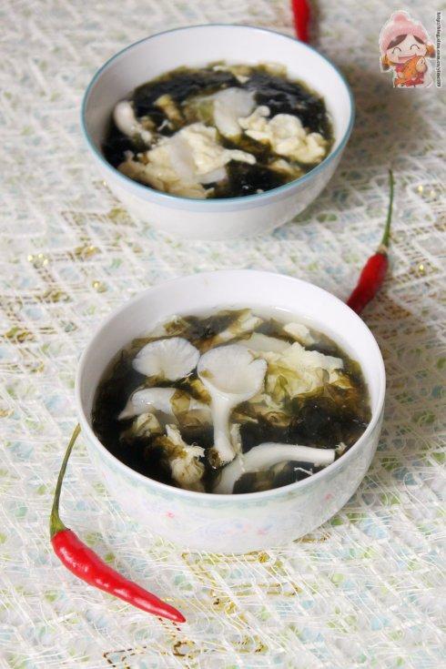 紫菜鲜菇蛋花汤的做法