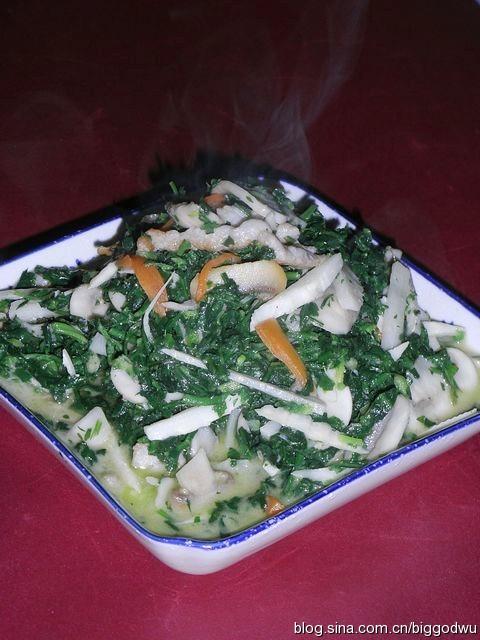 翡翠蘑菇肉丝的做法