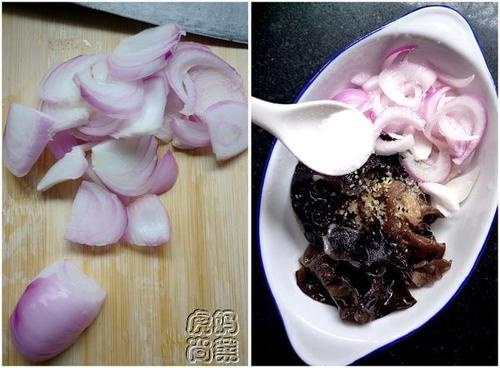 木耳拌洋葱的做法