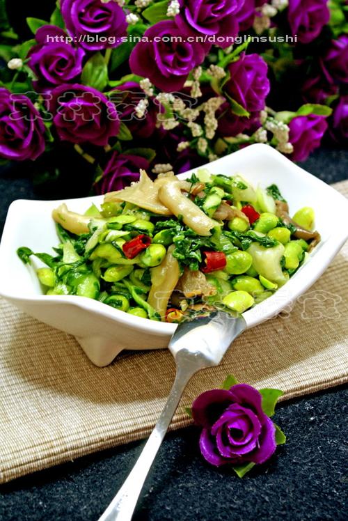 手捏菜炒毛豆的做法