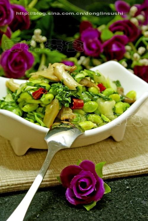 手捏菜炒毛豆的做法