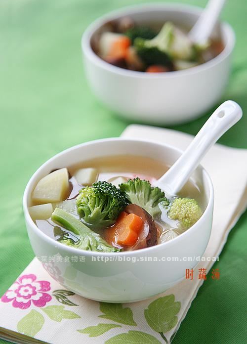 时蔬鸡汤的做法