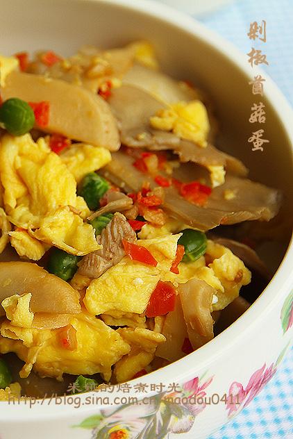 剁椒菌菇蛋的做法