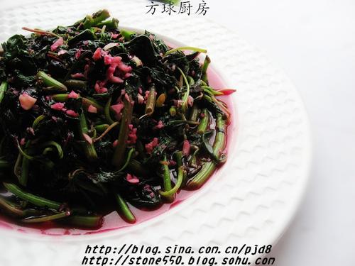 蒜蓉红汁苋菜的做法