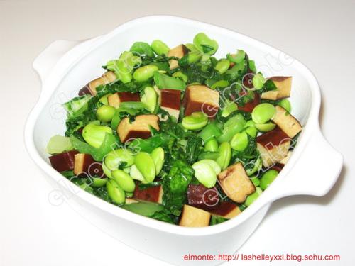 雪里蕻毛豆炒豆干的做法