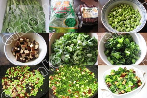 雪里蕻毛豆炒豆干的做法