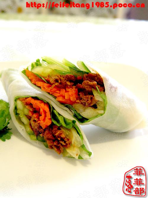 烤肉蔬菜卷的做法