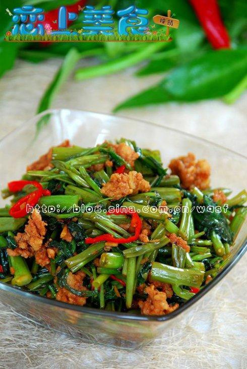 豆豉辣酱炒空心菜的做法