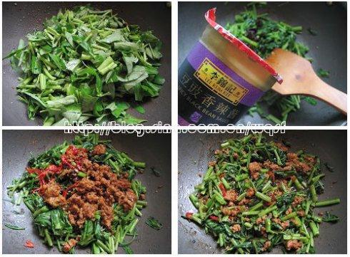 豆豉辣酱炒空心菜的做法