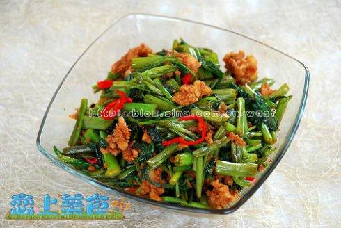 豆豉辣酱炒空心菜的做法