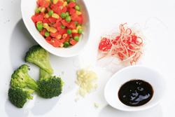 兰花蚝汁素肉片的做法