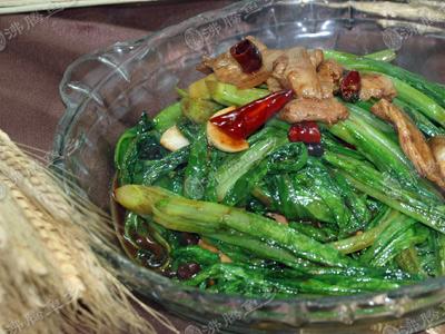 干锅油麦菜的做法