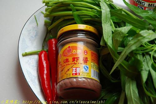 虾酱通菜的做法