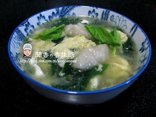 菠菜蛋花疙瘩汤的做法