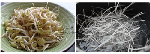 黄豆芽炒粉的做法