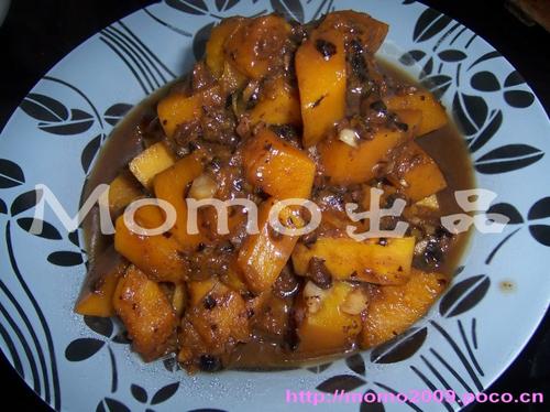 蒜茸豆豉焖南瓜的做法