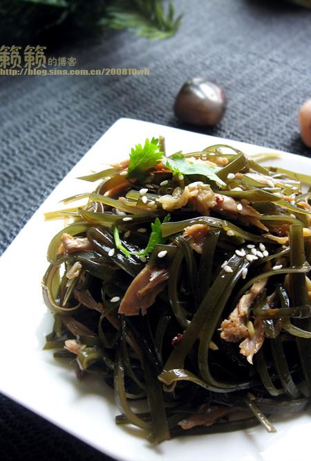 鸭丝拌海带的做法