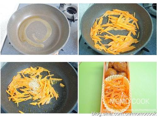 糖醋丸子与素烧茄子便当的做法