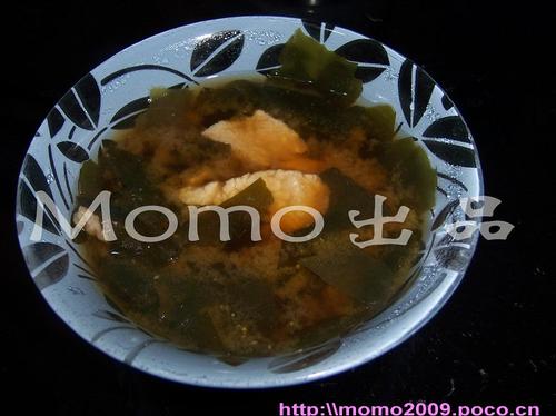 海藻味噌肉片汤的做法