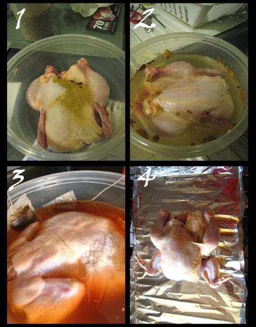 茶香麻油烤鸡的做法