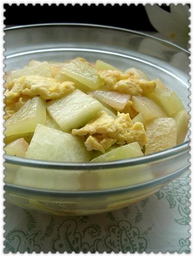 西瓜皮炒鸡蛋的做法