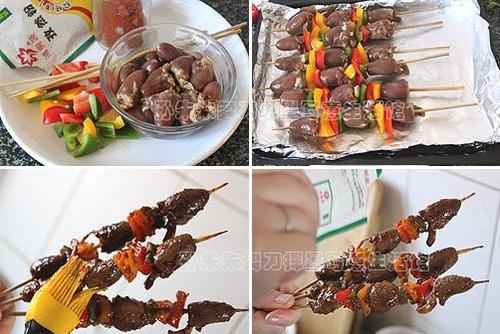 串烤鸡心的做法