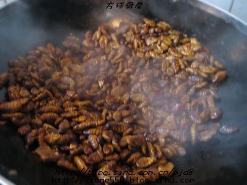 炒金丝蛹的做法