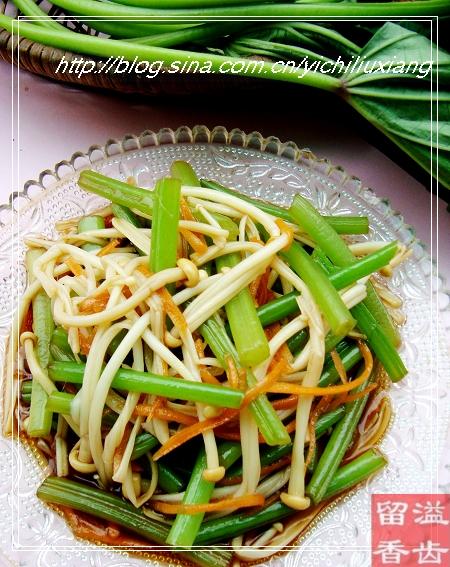 凉拌番薯藤金针菇胡萝卜的做法