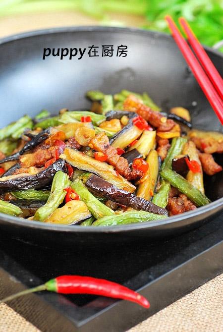 干锅茄子扁豆的做法