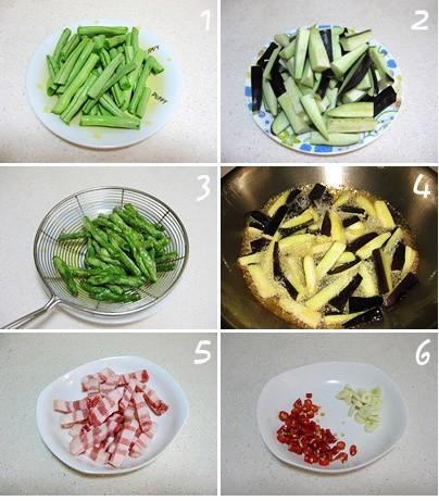 干锅茄子扁豆的做法