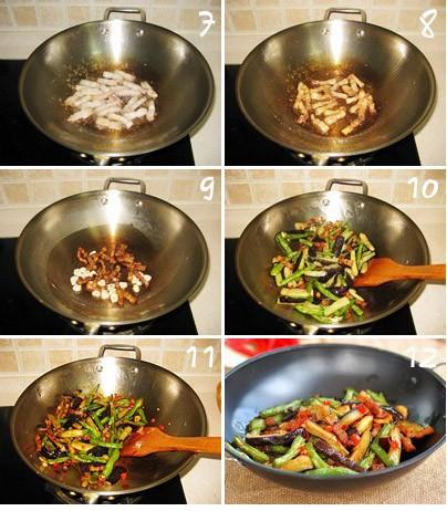 干锅茄子扁豆的做法