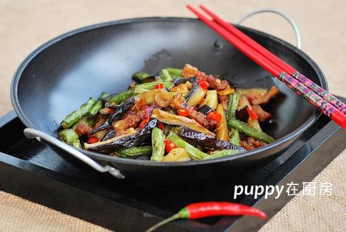 干锅茄子扁豆的做法