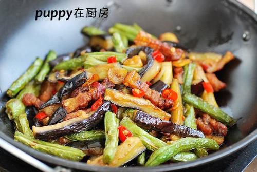 干锅茄子扁豆的做法
