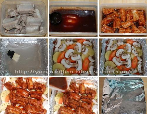 杂蔬焗烤排骨的做法