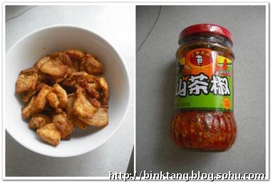剁椒拌油渣的做法