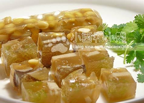 素食笋豆蘑菇皮冻的做法