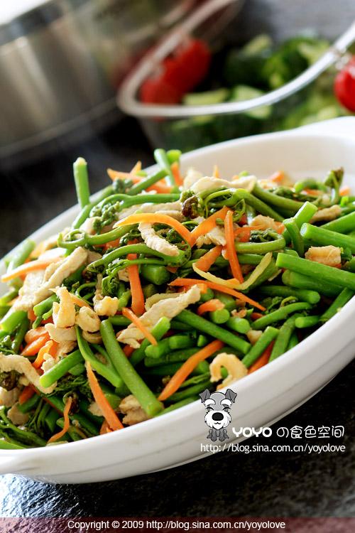 蕨菜肉丝的做法