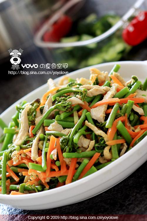 蕨菜肉丝的做法