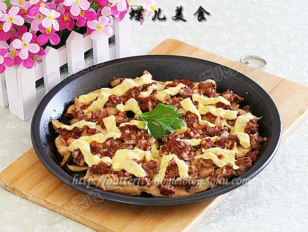 奶酪黑胡椒牛肉烤杏鲍菇的做法